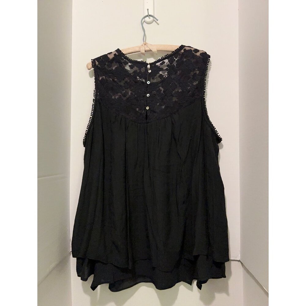 Womens Sheer Lace Whimsigoth Top Size 2X Victorian Dark Romantic Witchy